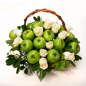 Canasta de manzanas verdes y rosas
(Slo Santiago)